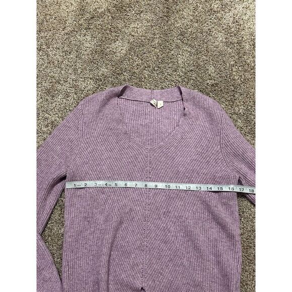 Moth by Anthropologie Women's V-Neck Tie-Front Sweater Purple Size S - Picture 8 of 9
